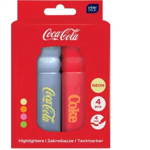 Zakreślacze Coca-cola Fluo, 4 kolory