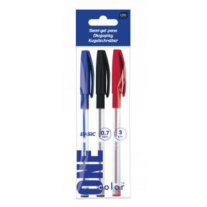 Zestaw Długopisów Interdruk, Niebieski Czarny Czerwony wkład 0.7mm
