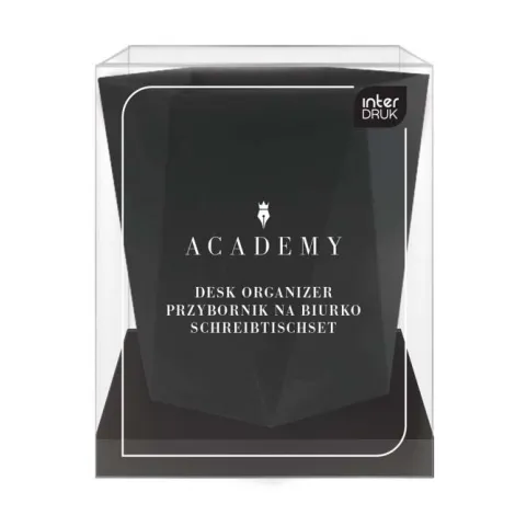 Pojemnik na długopisy sześciokątny Academy, czarny