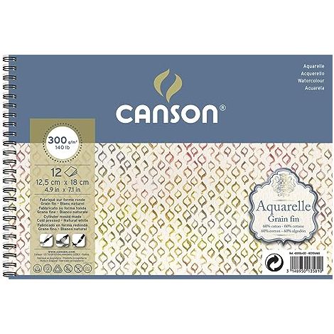 Blok do akwareli Canson 12.5x18cm/12/300g na spirali [CP]