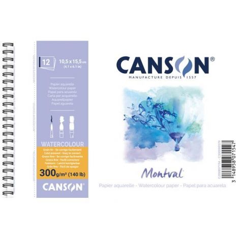 Blok do akwareli Canson Montval 10.5x15.5cm/12/300g na spirali [CP]