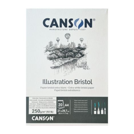 Blok rysunkowy Canson Illustration Bristol A4/20/250g biały