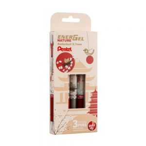 Zestaw piór kulkowych Pentel EnerGel Nature 0.7, 3szt