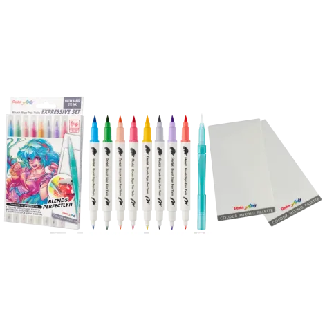 Kompletny zestaw do malowania Pentel Manga Brush Sing Pen Twin - 3