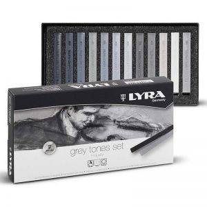 Pastele suche LYRA Grey Tones, szarości, 12 kolorów