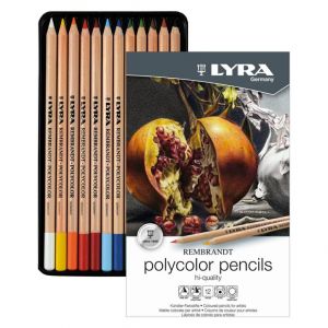 Kredki ołówkowe LYRA Polycolor, metalowe etui, 12 kolorów