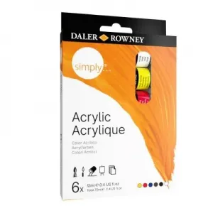 Zestaw Farb Akrylowych Daler-Rowney Simply, 6 kolorów, 12ml