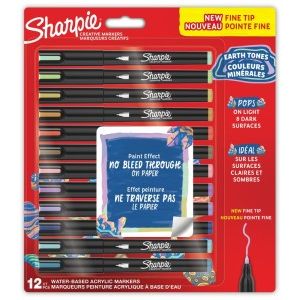 Markery akrylowe Sharpie Earth Tones Fine 12kol