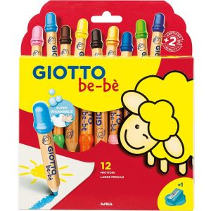 Kredki ołówkowe Giotto Jumbo, 12 kolorów +temperówka