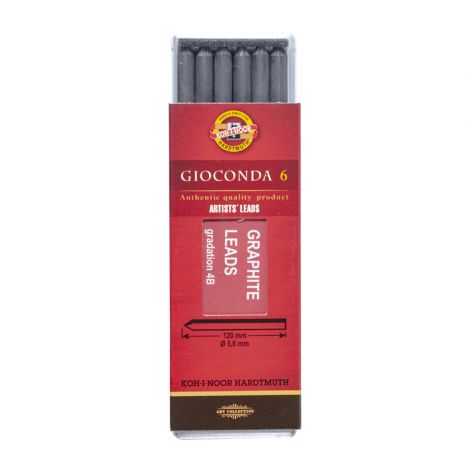 Grafity do ołówków mechanicznych Koh-i-Noor 5.6 mm, 6szt, 4B
