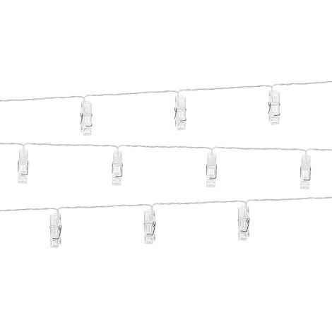 Lampki LED PartyDeco Klamerki bezbarwne 1.4m - 2