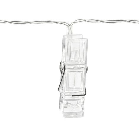 Lampki LED PartyDeco Klamerki bezbarwne 1.4m - 4